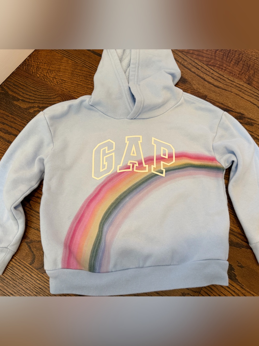 Toddler rainbow baby blue hoodie